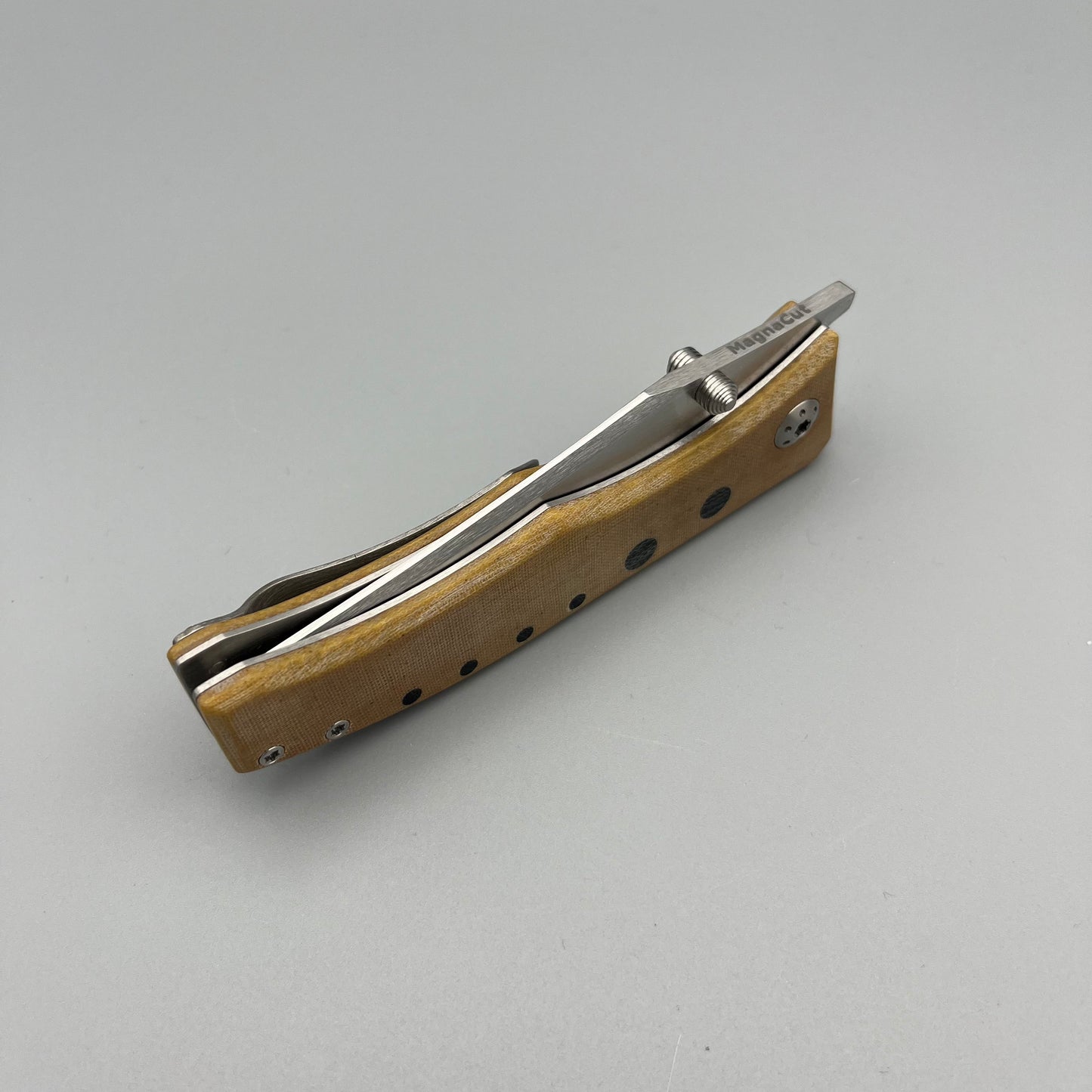 Frenzy No. 3 - MagnaCut, natural micarta w/ black pins