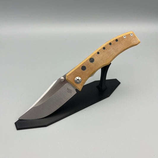 Frenzy #3 - MagnaCut, natural micarta w/ black pins