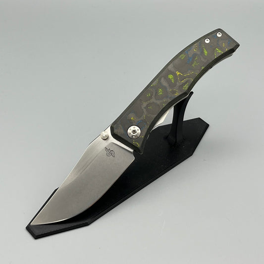 Frenzy No. 15 - S90V, blue/green/yellow CamoCarbon
